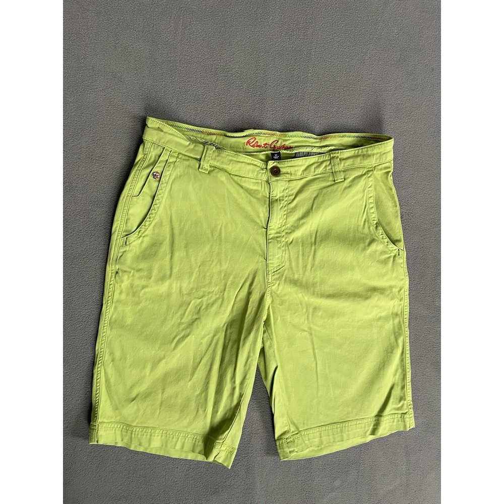Robert Graham Mens Chino Shorts Neon Green Size 32